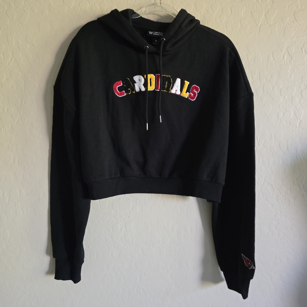 Arizona Cardinals The‎ Wild Collective Women's Cropped Hoodie Size XL